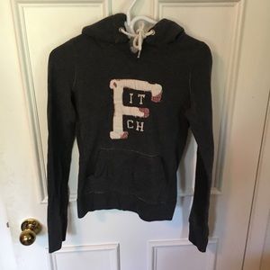 Distressed logo A&F Kanga Hoodie